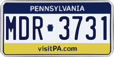 PA license plate MDR3731