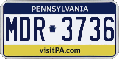 PA license plate MDR3736