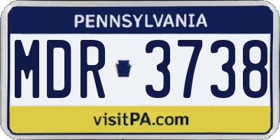 PA license plate MDR3738