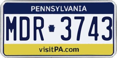 PA license plate MDR3743