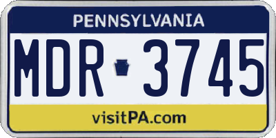 PA license plate MDR3745