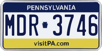 PA license plate MDR3746