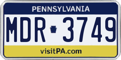 PA license plate MDR3749