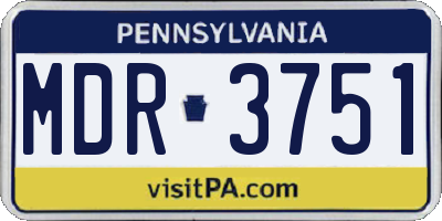 PA license plate MDR3751