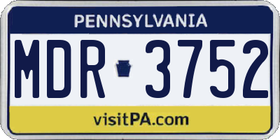 PA license plate MDR3752