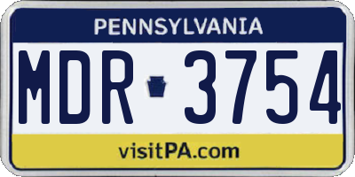 PA license plate MDR3754