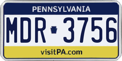 PA license plate MDR3756