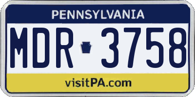 PA license plate MDR3758