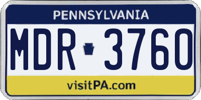 PA license plate MDR3760