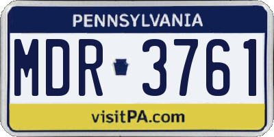 PA license plate MDR3761