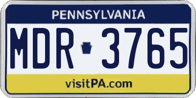 PA license plate MDR3765
