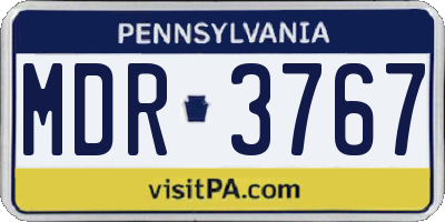 PA license plate MDR3767