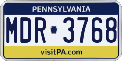 PA license plate MDR3768