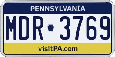 PA license plate MDR3769