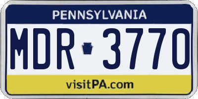 PA license plate MDR3770