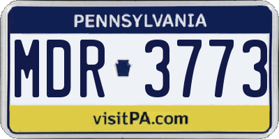 PA license plate MDR3773
