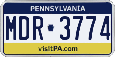 PA license plate MDR3774