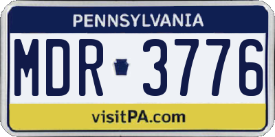 PA license plate MDR3776