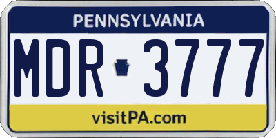 PA license plate MDR3777
