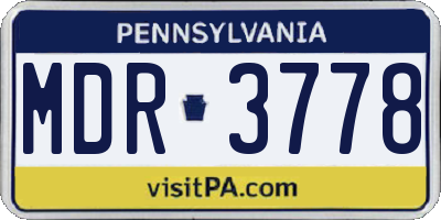 PA license plate MDR3778