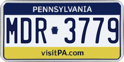 PA license plate MDR3779