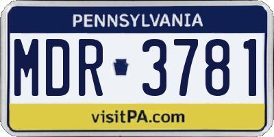 PA license plate MDR3781