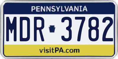 PA license plate MDR3782