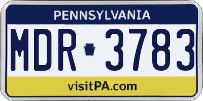 PA license plate MDR3783