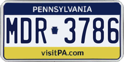 PA license plate MDR3786