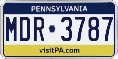 PA license plate MDR3787