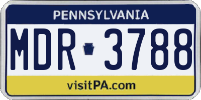 PA license plate MDR3788