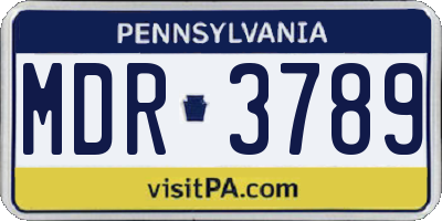 PA license plate MDR3789