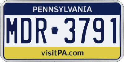 PA license plate MDR3791