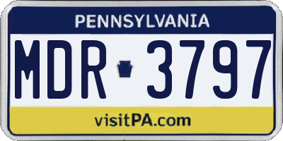 PA license plate MDR3797