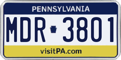 PA license plate MDR3801