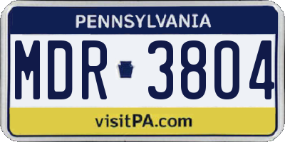 PA license plate MDR3804