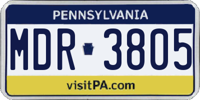 PA license plate MDR3805