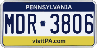 PA license plate MDR3806