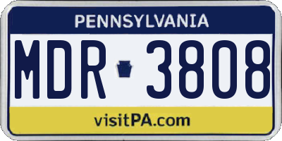 PA license plate MDR3808