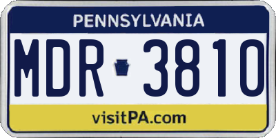 PA license plate MDR3810