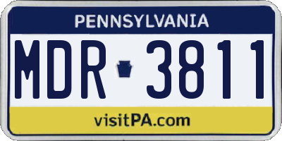 PA license plate MDR3811