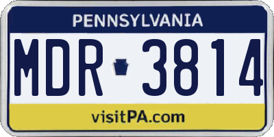 PA license plate MDR3814
