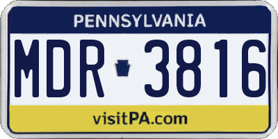 PA license plate MDR3816