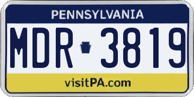 PA license plate MDR3819