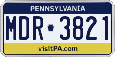 PA license plate MDR3821