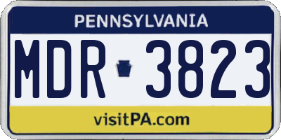 PA license plate MDR3823