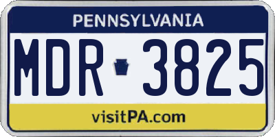 PA license plate MDR3825