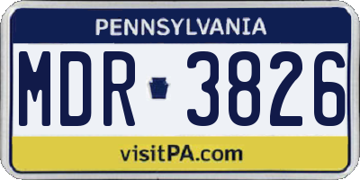 PA license plate MDR3826