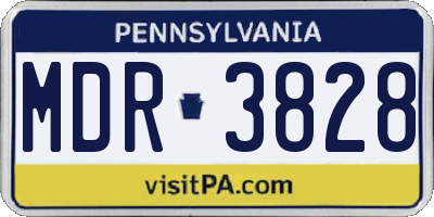 PA license plate MDR3828