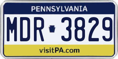 PA license plate MDR3829
